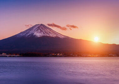 tramonto fuji giappone