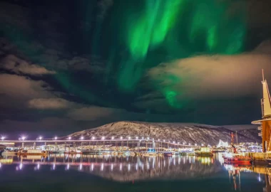 Viaggio Aurora Boreale Tromso Blueberry Travel - aurora dal porto