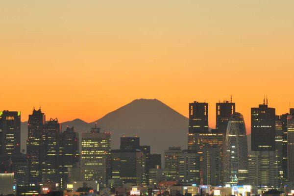 Giappone, vista di Tokyo con il monte Fuji sullo sfondo