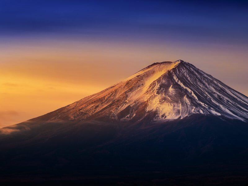 Fuji mountain at sunrise.